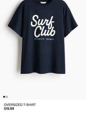 H&M Navy Surf Club Short Sleeve Tee